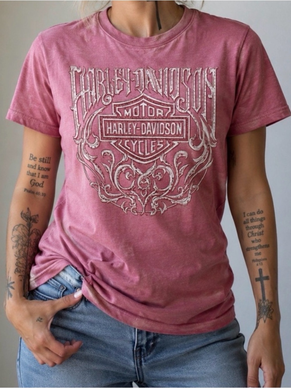 Harley-Davidson Pink Graphic Tee Women’s Size S Short Sleeve Biker Shirt